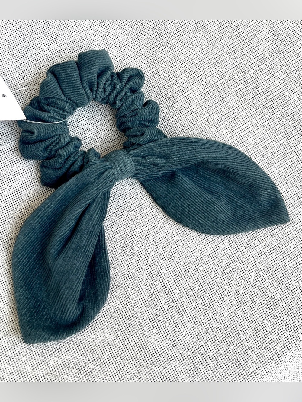 Chan Luu Anthropology Corduroy Bow Scrunchy dark teal